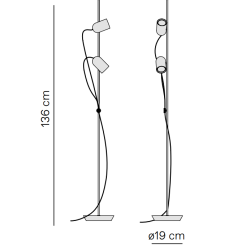 Напольный светильник Nomon ONFA FLOOR DOUBLE SPOTLIGHT oak/black