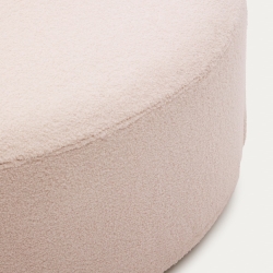 Kaeli Пуф для ног со съемным чехлом из розового букле Ø 120