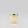 Подвесной светильник Ptan латунь / натуральный ротанг