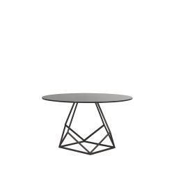 Низкий приставной столик Annette, отделка антикварный никель, столешница мрамор