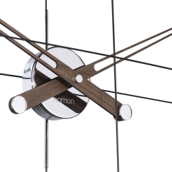 Часы Nomon Delmori, (основание - черный фиберглас/стрелки - орех/центр - хромированная сталь), D=130см Н=140см