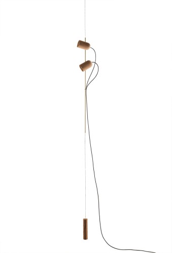 Подвесной светильник Nomon ONFA PENDANT DOUBLE SPOTLIGHT Gold/Walnut