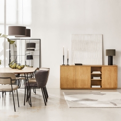 Барный стул Orlando-T - черная искусственная кожа и черная матовая сталь 60-82 см