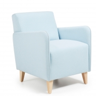 KOPA Кресло из натурального дерева, ткань светло-голубая S375VA27
