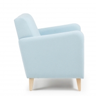 KOPA Кресло из натурального дерева, ткань светло-голубая S375VA27