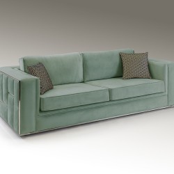 Трехместный диван Berlin зеленый / хром