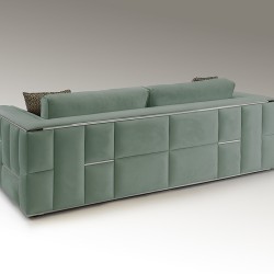 Трехместный диван Berlin зеленый / хром