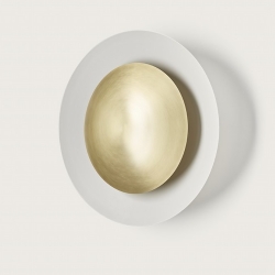 Бра Coss 40 cm белое + диффузор 25 cm латунь