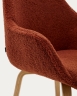 Aleli Стул из ткани букле терракотового цвета и ножками из ясеня с натуральной отделкой