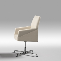 Кресло офисное Rey хромированная крестовина S/T со средней спинкой без возврата