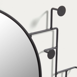 Зеркало с вешалками Vianela 70 х 51 см черное