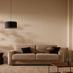 Потолочный абажур Santana черного цвета с белым рассеивателем, Ø 40 см