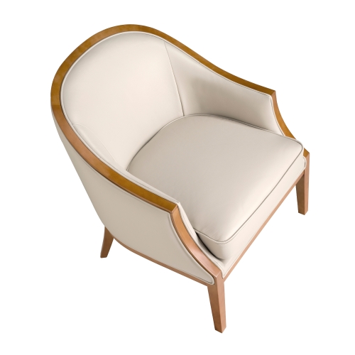 Кресло 5127/A856-T541011 из светло-серой кожи