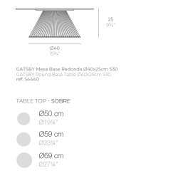 Столик Gatsby база ø40x25 s30 (столешница ø 50,59,69)