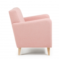Кресло KOPA из натурального дерева, ткань розовая S375VA23
