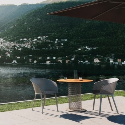 Обеденный стол Mesh Ø80 тик KS1701800