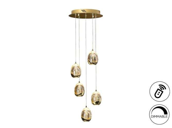 Люстра Rocio LED 5L DIM золотая