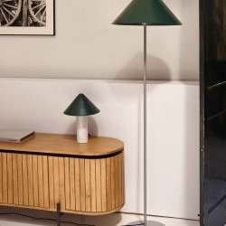 Valentine Настольная лампа белый мрамор и металл с зеленой окраской