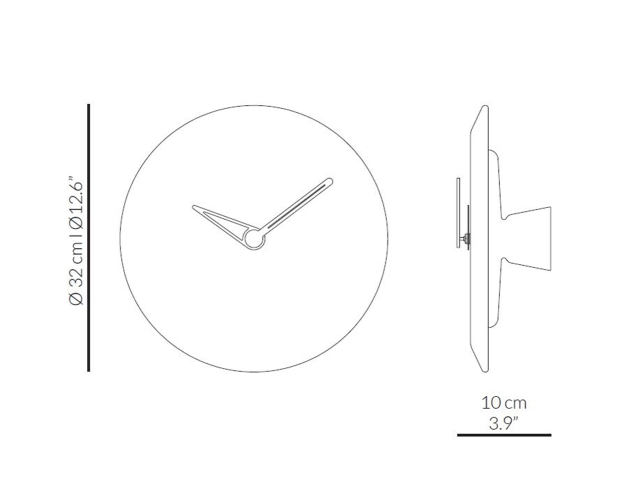 Настенные часы Nomon Bari M (основание - орех, отделка мрамор Emperador/стрелки - латунь и орех)  D=32см