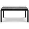 Раздвижной обеденный стол TOLEDO 160/200x85 закаленное стекло с керамикой, черный металл