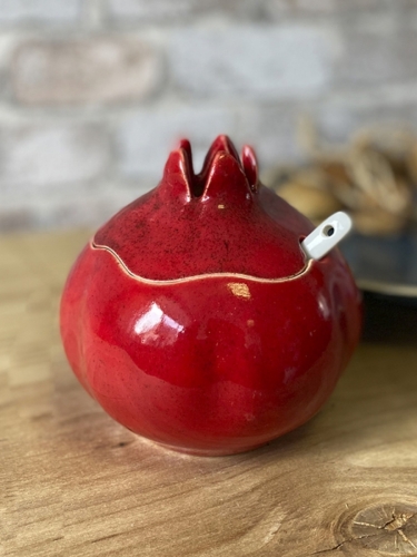 Сахарница с крышкой и ложкой керамика Terra Design GRNT01