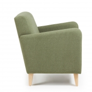 KOPA Кресло из натурального дерева, ткань зеленая S375VA06