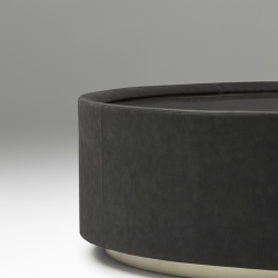 Журнальный столик EOS, отделка черная кожа