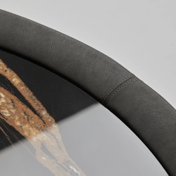 Журнальный столик EOS, отделка черная кожа