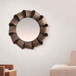 Зеркало Brisa XL серебристое стекло в раме из орехового дерева