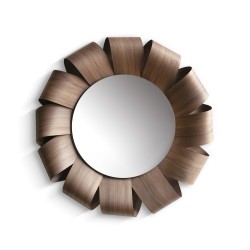 Зеркало Brisa XL серебристое стекло в раме из орехового дерева