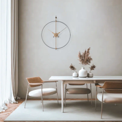 Часы Nomon BARCELONA PREMIUM MINI  (основание - фиберглас и дуб/стрелки - дуб/центр - дуб). D=66см, H=81см