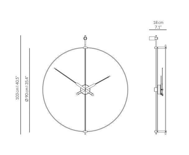 Часы Nomon BARCELONA PREMIUM MINI  (основание - фиберглас и дуб/стрелки - дуб/центр - дуб). D=66см, H=81см