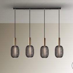 Подвесной светильник Micron 4L золотой/черный