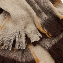 Maro Плед серо-коричневый с бахромой 130 х 170 см