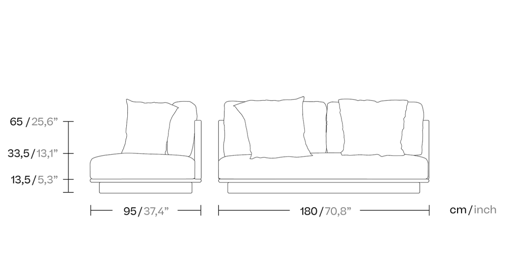 Модуль центральный дивана Giro на деревянной базе KS7400800