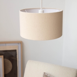 Льняной плафон Nazli для потолочного светильника бежевый Ø 40 см