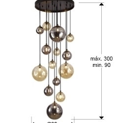 Люстра Dark 14L черная-латунь