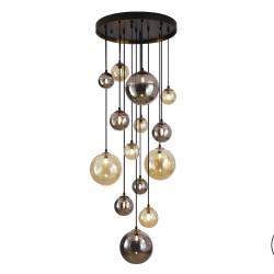 Люстра Dark 14L черная-латунь