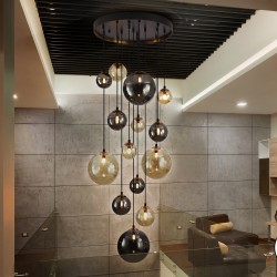 Люстра Dark 14L черная-латунь