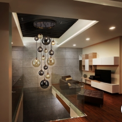 Люстра Dark 14L черная-латунь