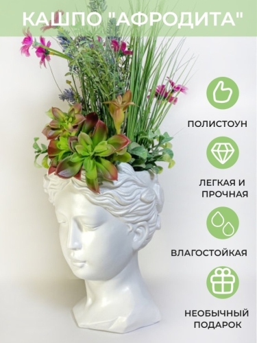 Кашпо органайзер статуэтка ваза голова Terra Design АРН12509М