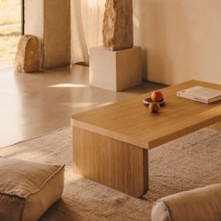 Oaq Журнальный столик из шпона дуба с натуральной отделкой 140 x 75 см
