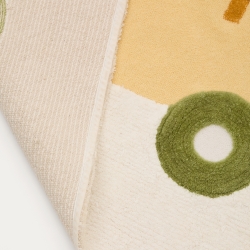 Ковер Pecky бежевый 100% хлопок с рисунком трактора 90 x 150 см