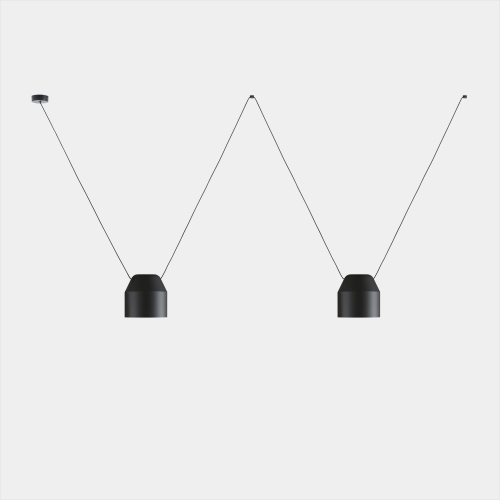 Подвесной светильник Attic 2 Bodies Hexagonal Shape Side черный