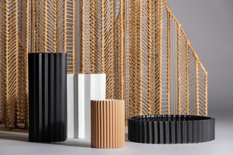 Ваза Plisse Stone белая