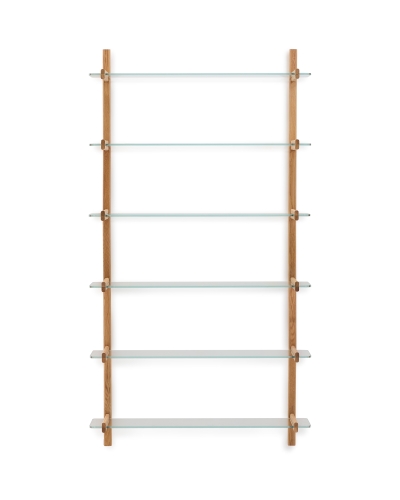 Модульная полка Sitra 6 стеклянных полок и каркас из массива дуба 110 см