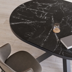Стол раздвижной Vashti Ø 120 (160) cm керамика