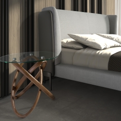 Приставной столик 2126/LT20051 из стекла и ореха