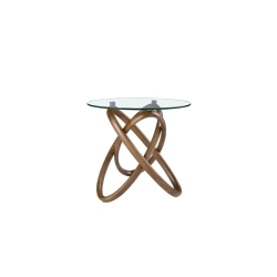 Приставной столик 2126/LT20051 из стекла и ореха