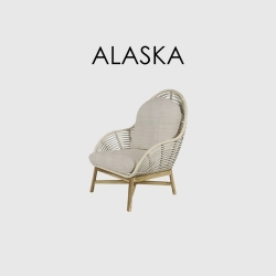 Кресло с высокой спинкой Alaska NATURAL TEAK